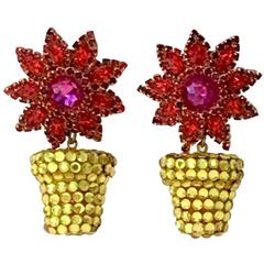 Deana Hamro Swarofski Crystal Flower Pot Earrings 4