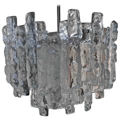 Beautiful Mid-Century Kalmar Ice Glass Chandelier 11