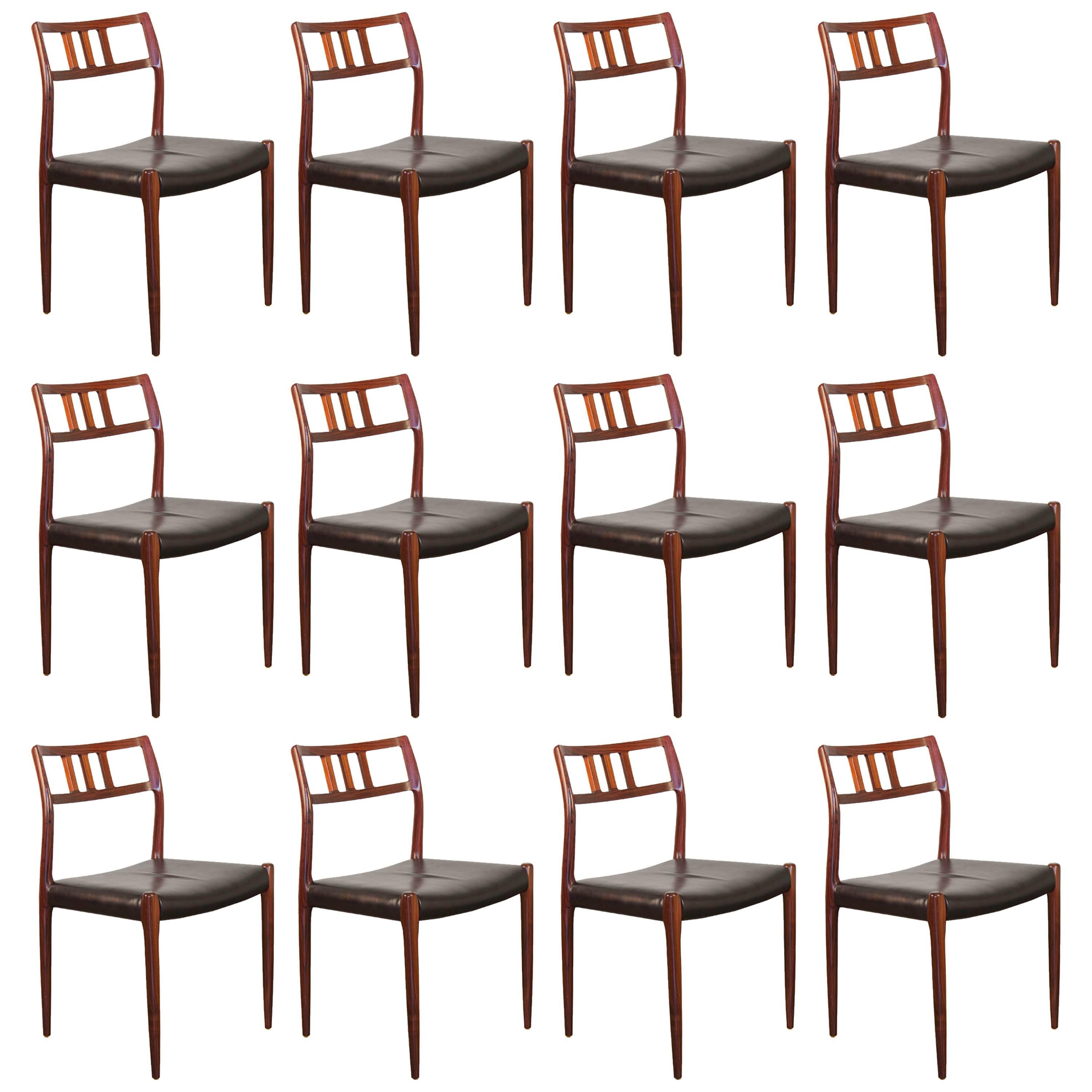 12 Rosewood Møller Dining Chairs