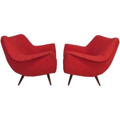 Gorgeous Pair of Lawrence Peabody Barrel Back Tub Chairs, Mid-Century Modern