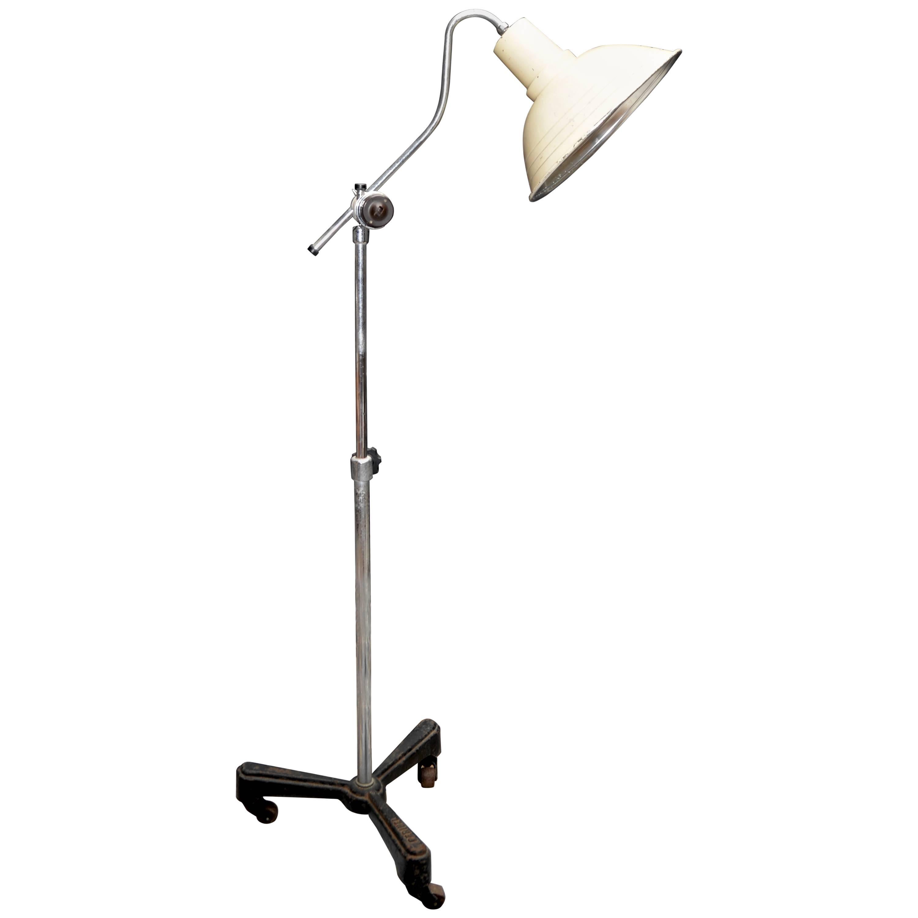 "Perihel" Medical Floor Lamp on Cast Iron Base For Sale