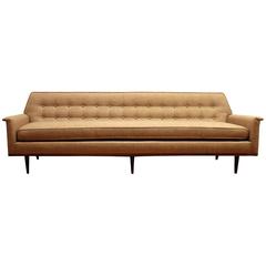 Retro Mid-Century Modern Walnut Trim Sofa