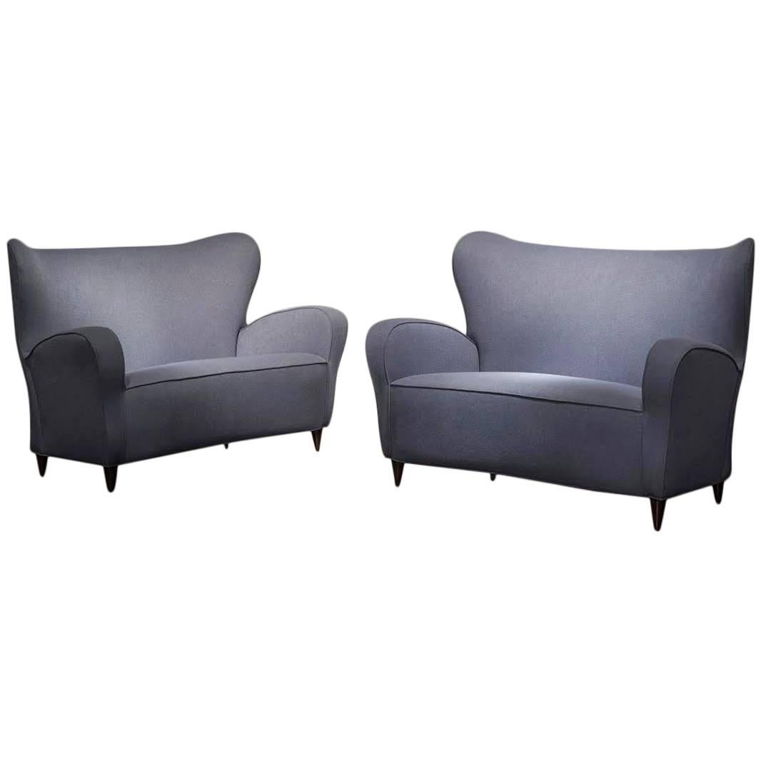 Pair of Two-Seat Sofas by Ico & Luisa Parisi For Sale