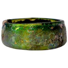 Antique Roman Iridescent Glass Bowl, 1st-3rd Century AD