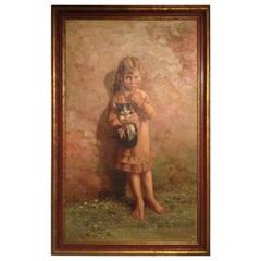 Portrait classique américain, huile sur toile, William Lee Judson, 1882