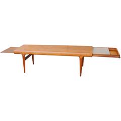 Gorgeous Johannes Andersen Teak Coffee Table with Drawer, Tray