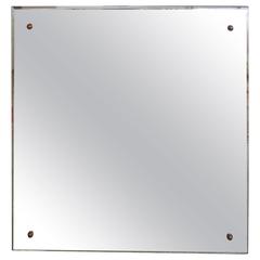 Vintage Square Beveled Mirror with Copper Ball Accents 6