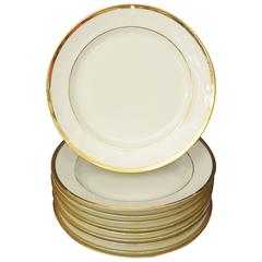 Set of Ten Empire White & Gilt Plates 8