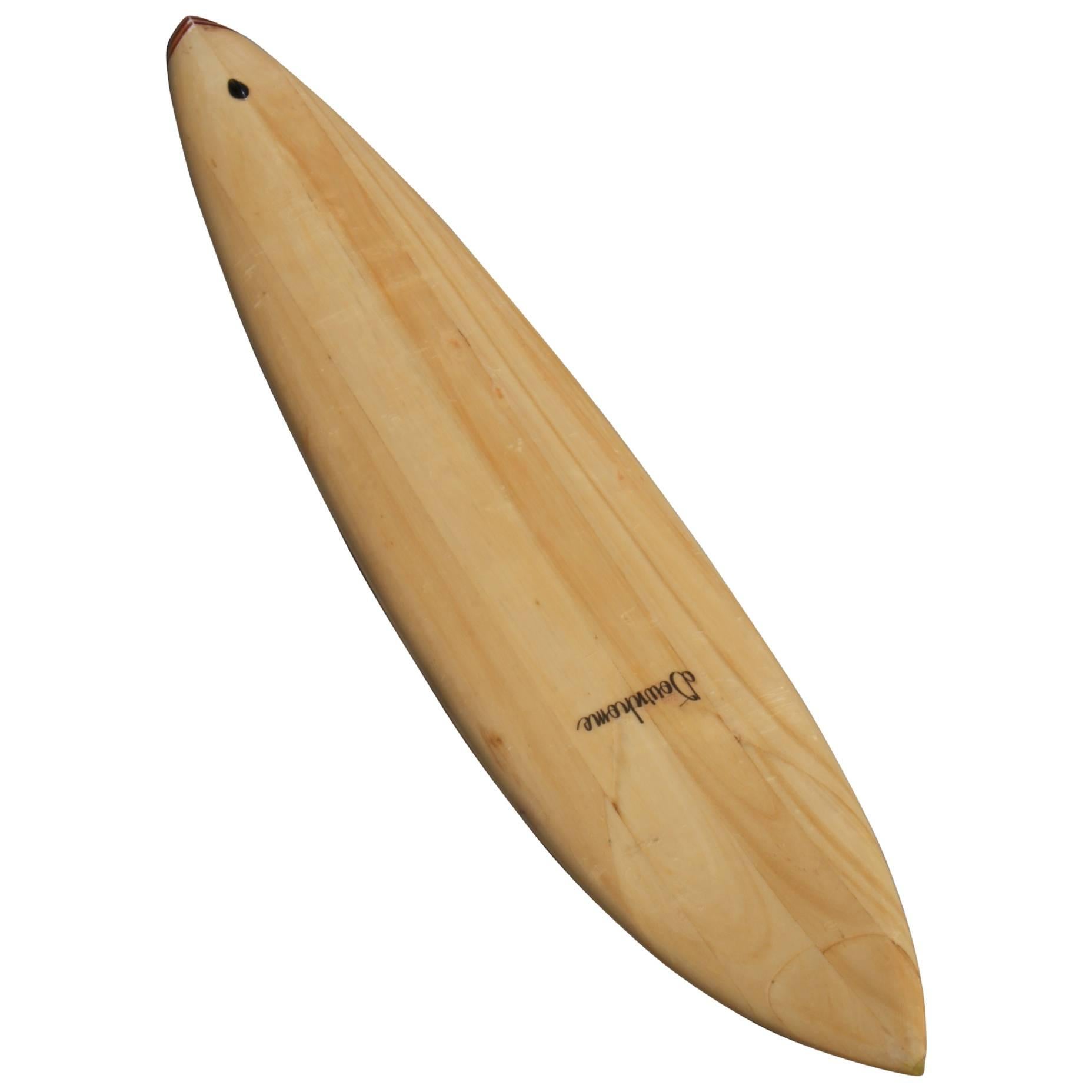 Balsa Wood Surfboard, Downhome Shaped by Tom Gaglia, California, 1970s For Sale