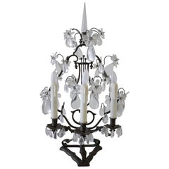 19th Century Bronze and Crystal Candelabra