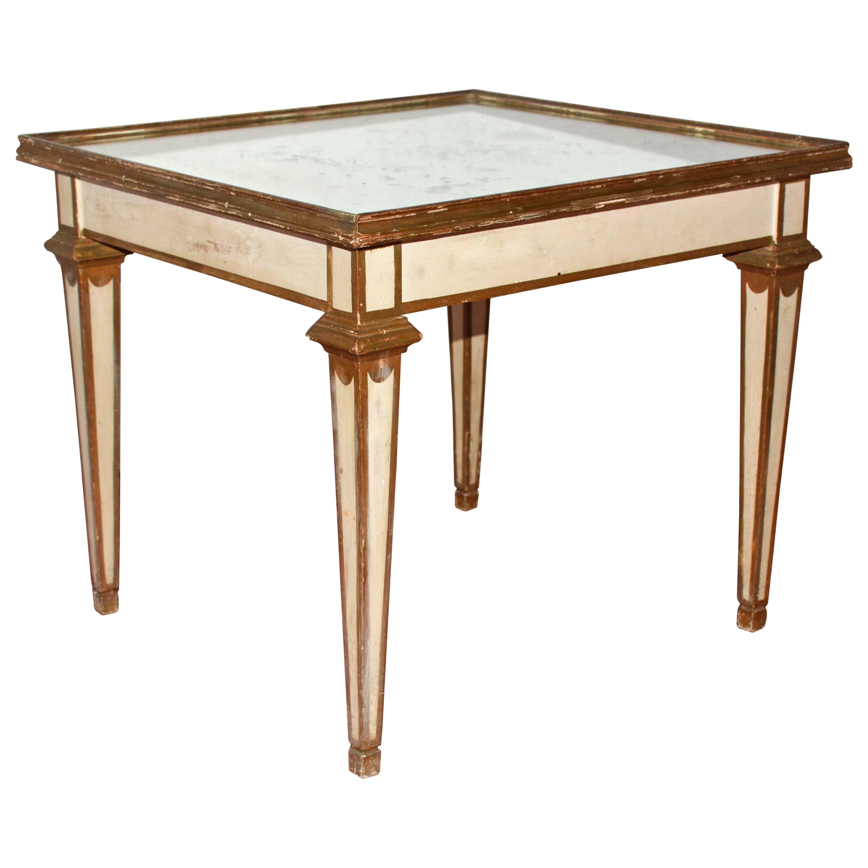 Classical Moderne Mirrored Coffee or Side Table