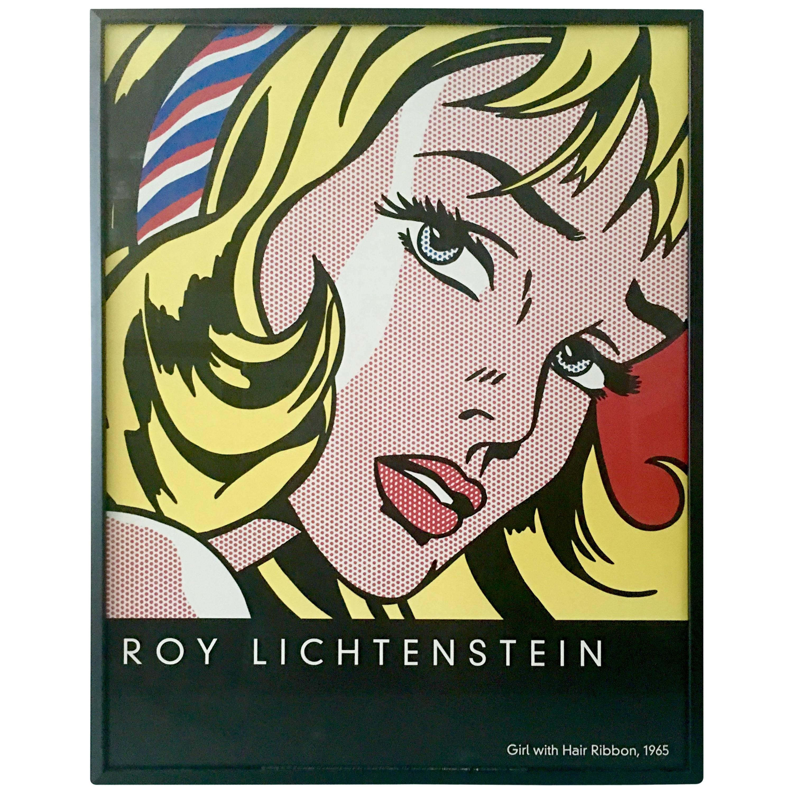 Roy Lichtenstein Girl with Hair Ribbon 2003-Framed Lithograph Poster