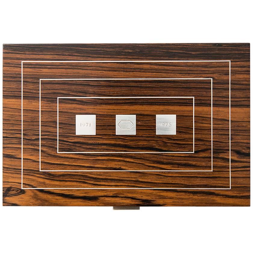 Hans Hansen Rosewood Box with Sterling Silver Produced in Denmark