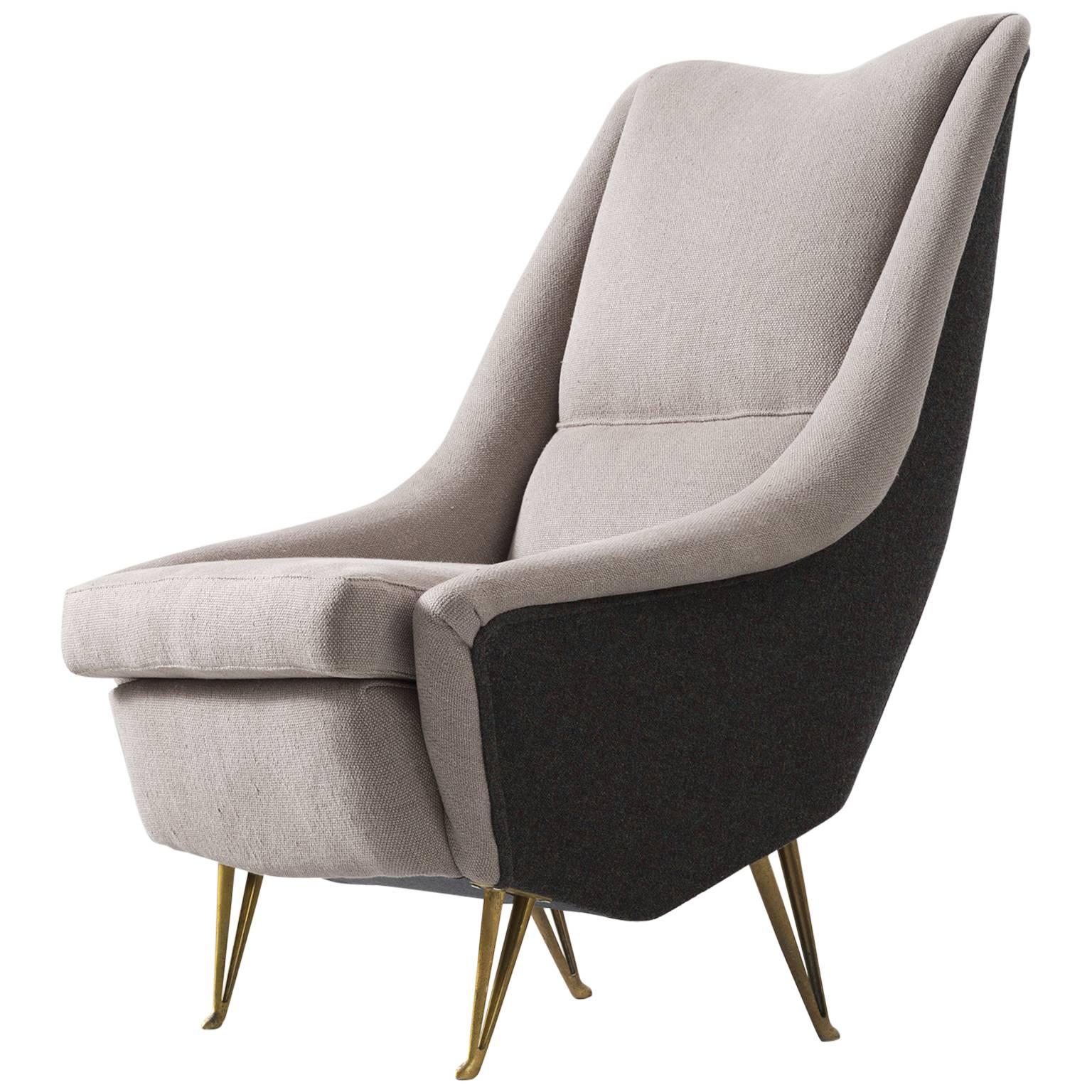 Lounge Chair in Duo-Tone Upholstery for ISA Italy