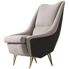 Lounge Chair in Duo-Tone Upholstery for ISA Italy