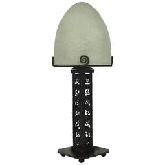 "Art Deco" Wrought Iron Table Lamp 2