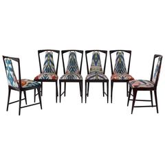 Elegant Set of Six Dinner Chairs by Osvaldo Borsani, 1950