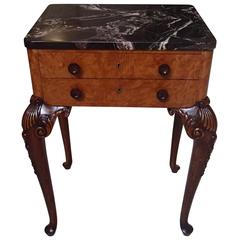 19th Century Chest of Drawers Side Table Marble-Top Carved Legs 6