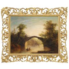 Oil Painting on Canvas of River Scene