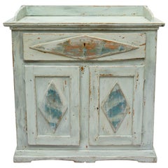 19th Century Swedish Gustavian Country Buffet in Blue and Grey Paint