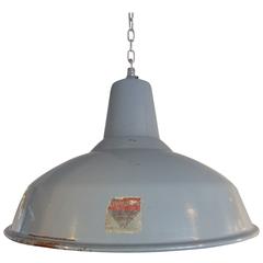 Vintage 1930s Industrial Benjamin Factory Light in Grey