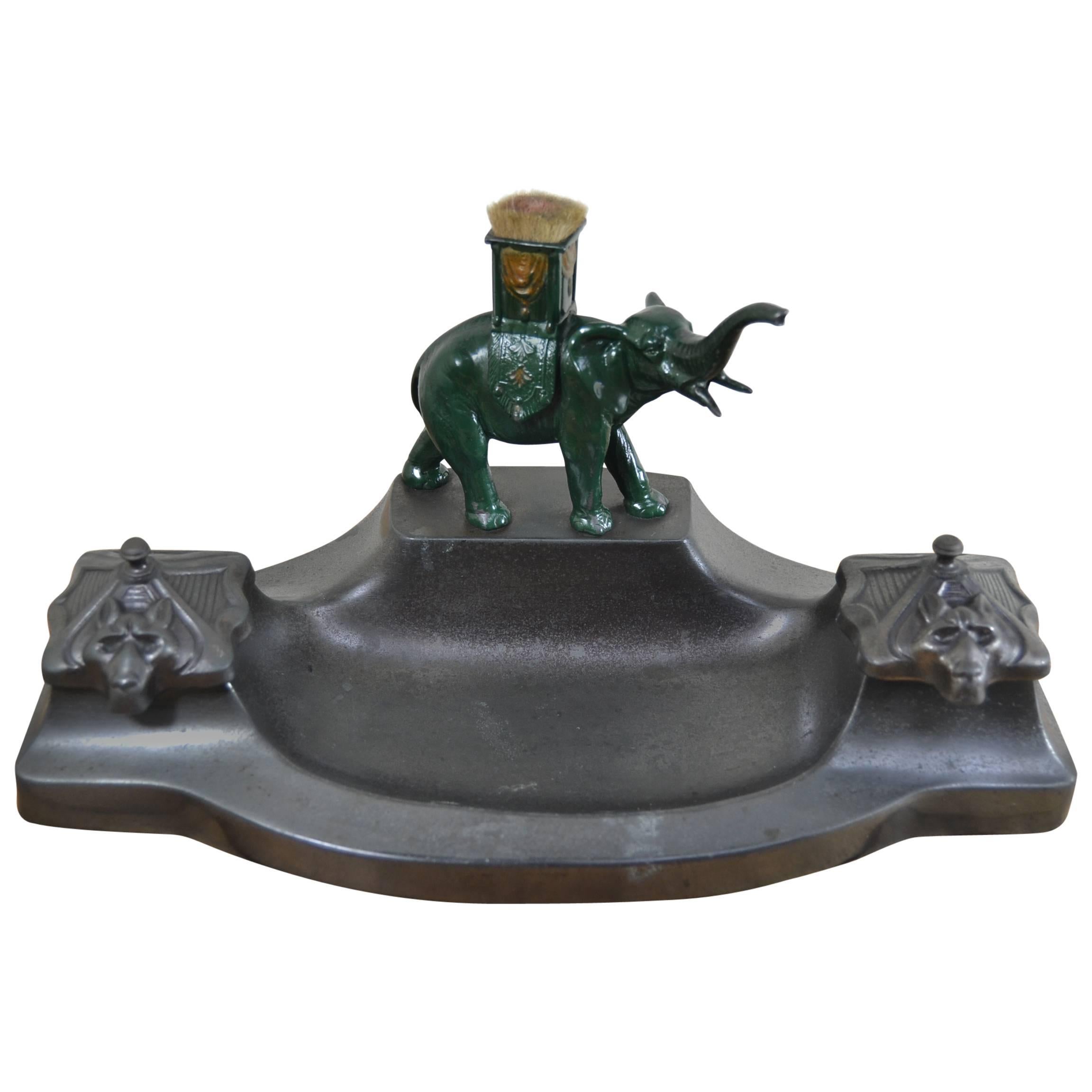 Art Deco Inkwell Elephant Figurine , 1930s