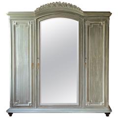 French Louis XVI Style Three-Door Painted Armoire, circa 1900 9