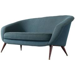 Folke Jansson Blue Petrol Sofa +  two chairs to reupholster