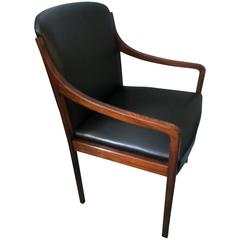 Rosewood and Leather Desk Chair, Danish, 1960s 1