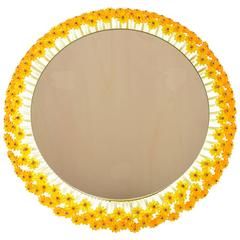 Illuminated Yellow Flower Mirror by Emil Stejnar for Rupert Nikoll from 1950s 8