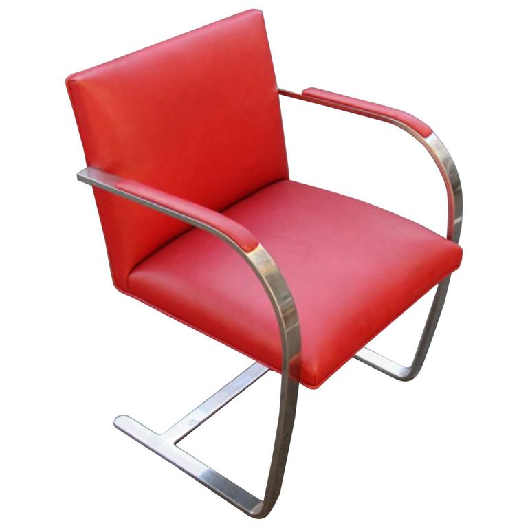 Knoll Brno Chair Red Leather For Sale at 1stdibs Knoll Brno Chair Red Leather For Sale at 1stdibs