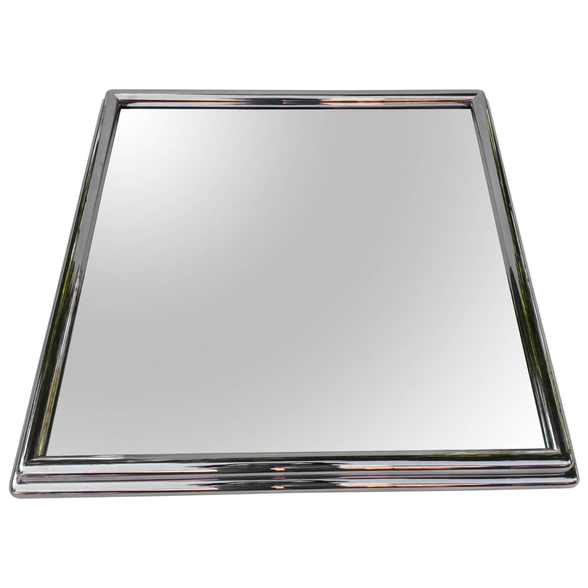 Polished Stainless Steel Radiator Wall Mirror For Sale