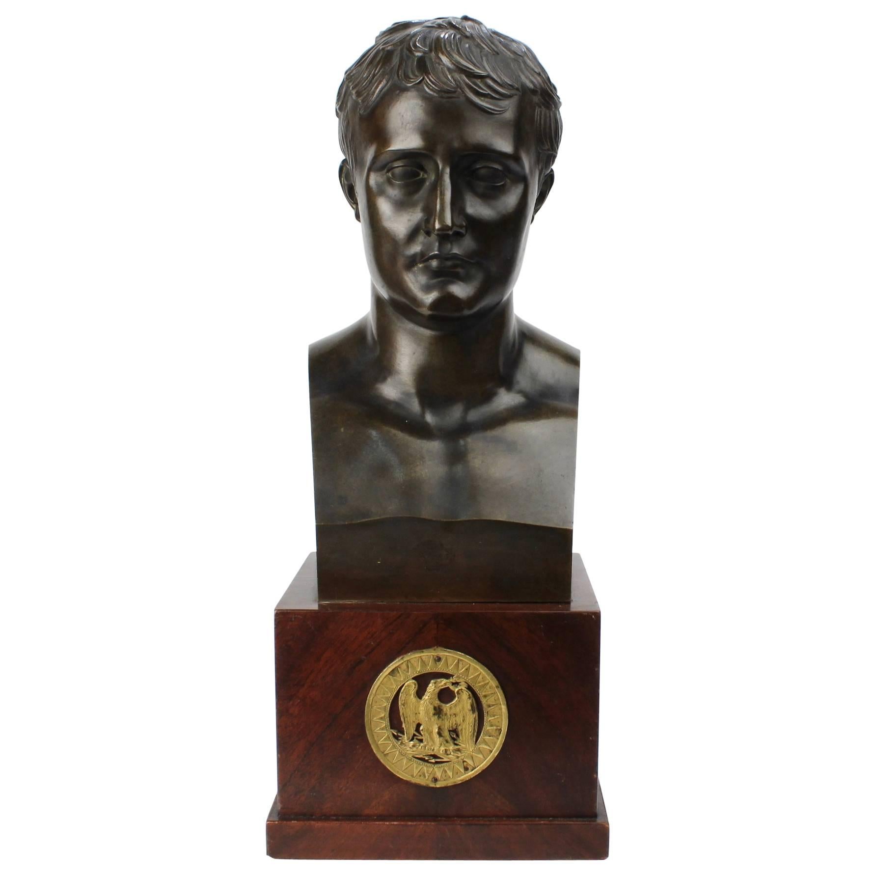 Antique Bronze Bust of Napoleon Bonaparte After Antoine-Denis Chaudet