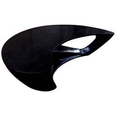 Superb 1970s Boomerang Organic Shaped Black Coffee Table