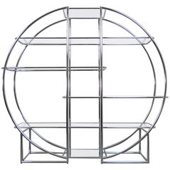 Large "Omega" Steeltube Shelf with Glass Plates from Germany, 1970s 6