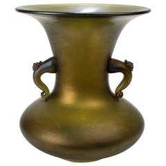 Antique Loetz Bronze Glatt Finish Art Glass Vase 4