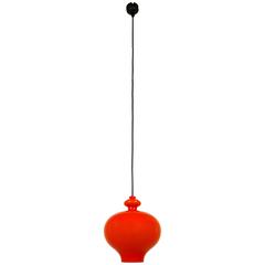 Orange Pendant Lamp of Handblown Glass by Holmegaard for Staff, Germany, 1960s