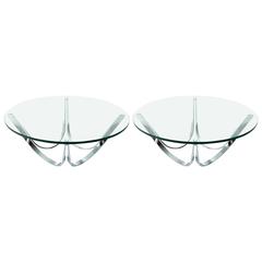 Pair of Coffee Tables by Roger Sprunger for Tri-Mark, Glass and Chrome, 1970 10
