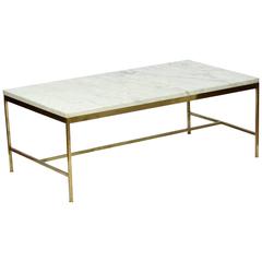 1950s Marble and Brass Coffee Table by Paul McCobb