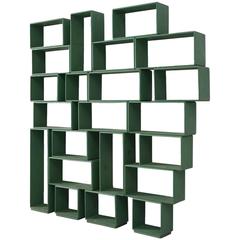 Green Wooden Bookcase and Room Divider 8