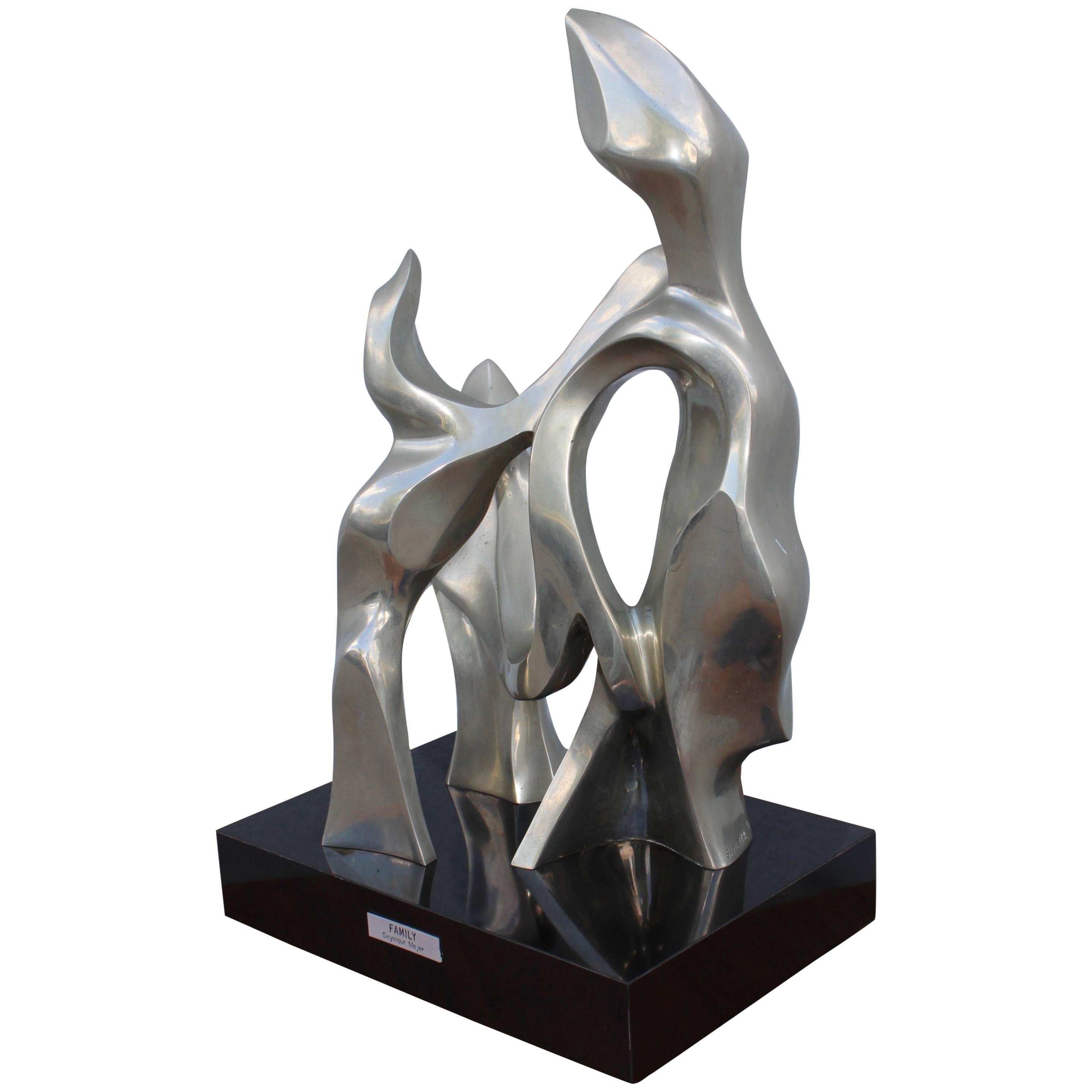 Seymour Meyer Modernist Abstract Bronze Sculpture 