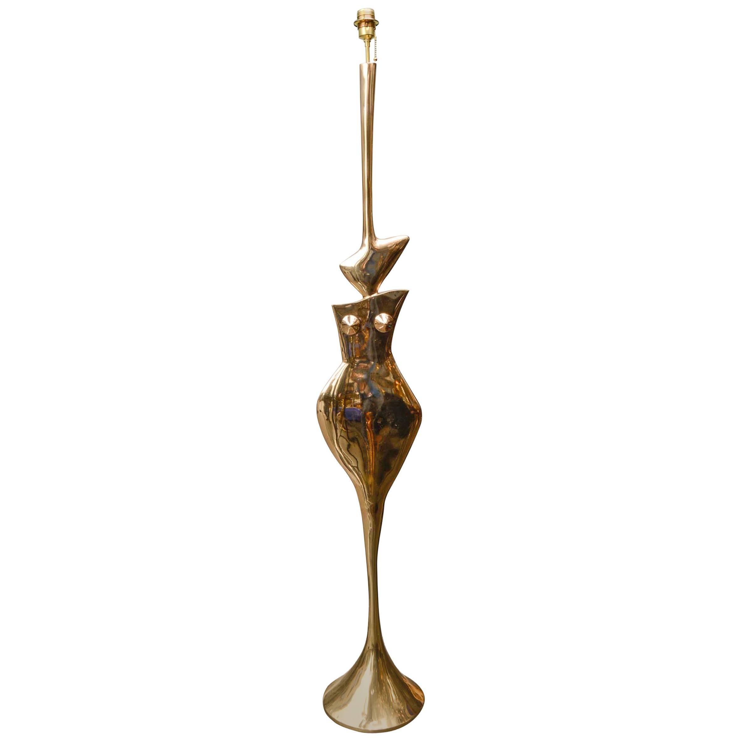 Bronze Floor Lamp by L Armanelli For Sale
