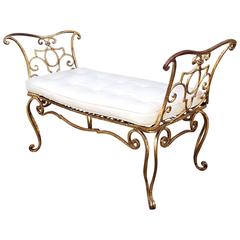 Gilded Iron Bench Jean Charles Moreux, 1940s