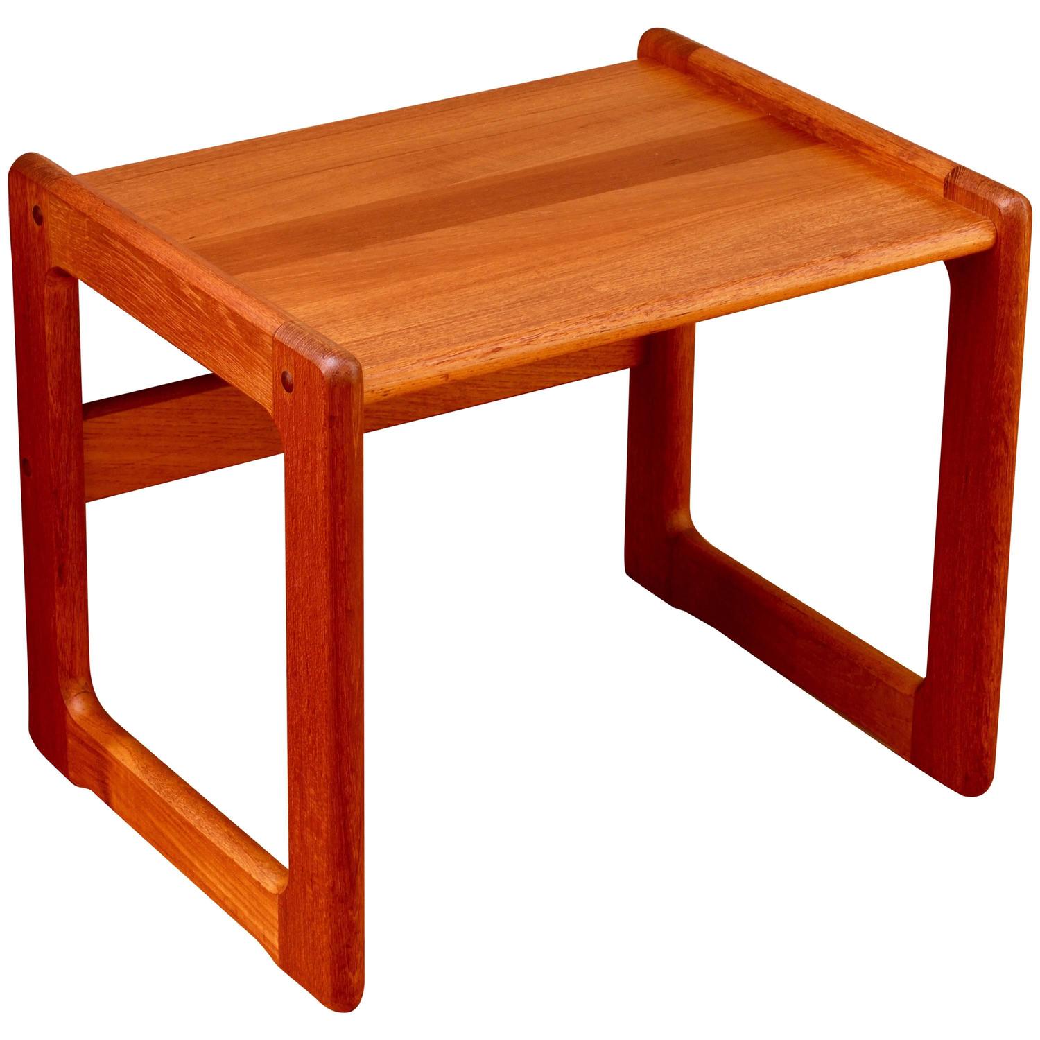 Vintage MidCentury Danish Solid Teak Side Table attributed to Dyrlund