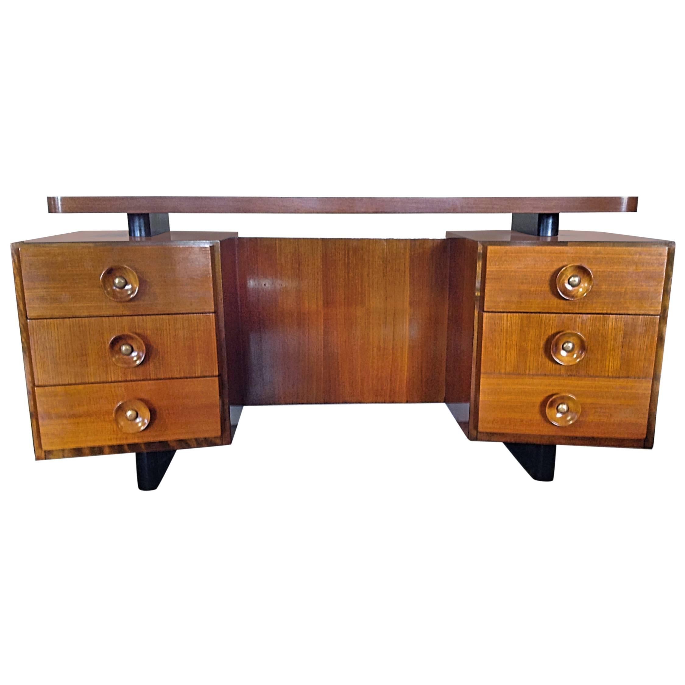 Walnut and Ash Vanity Gilbert Rohde for Herman Miller, 1940 For Sale