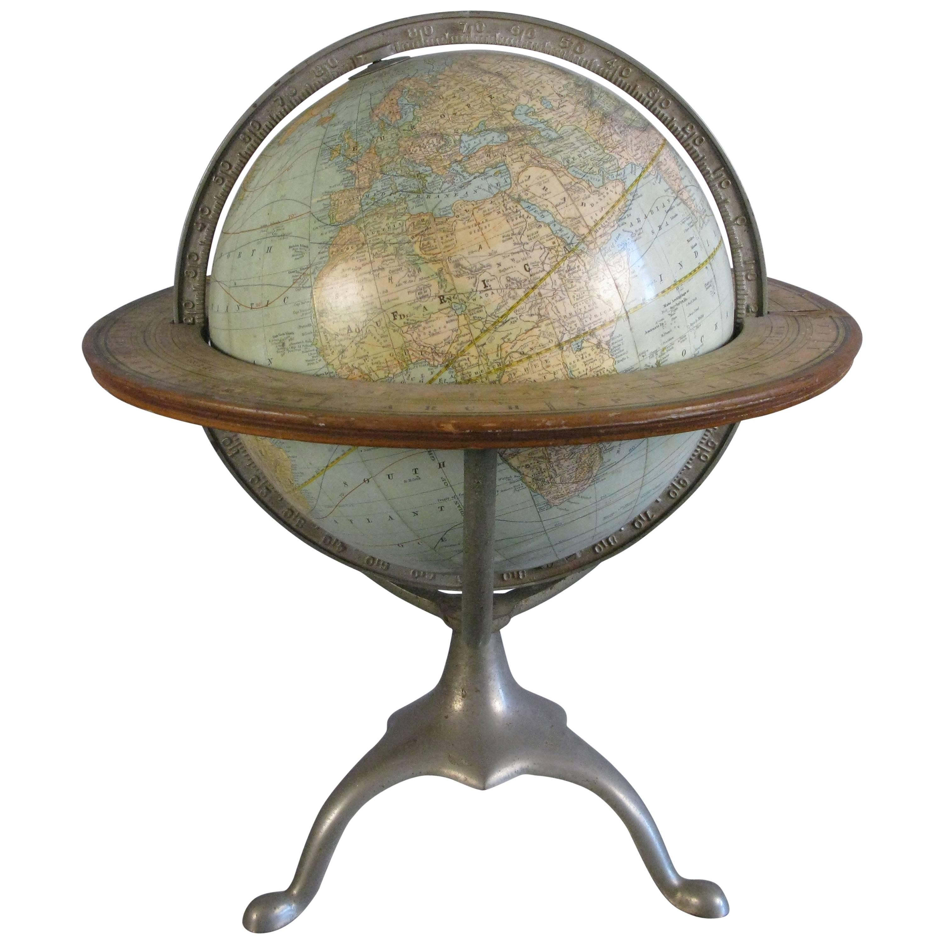 Terrestrial Globe Made in Seneca Falls, NY, circa 1900