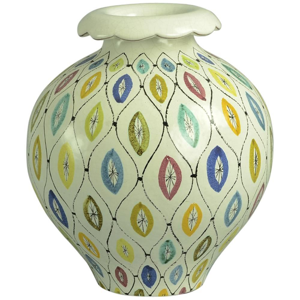 Multicolored Faience Vase by Stig Lindberg for Gustavsberg
