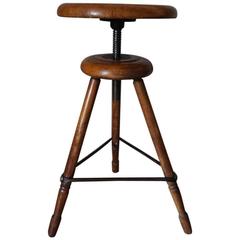German Industrial Adjustable Stool, 1900s