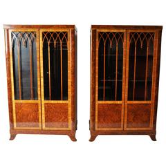 Pair of Lingel Glass Front Armoires 4