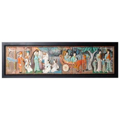 Southeast Asian Hand-Painted Figural Panel